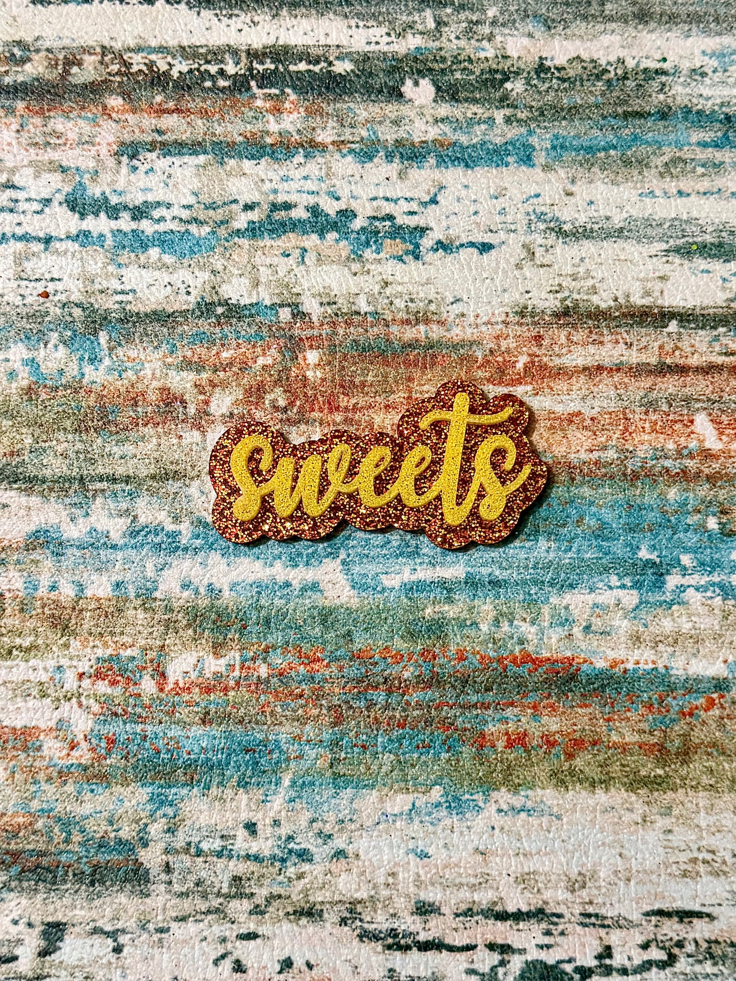 “Fall Glitter with Matte Yellow glitter name” name clip